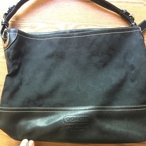 Black Coach Fabric/Leather Tote